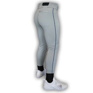 Men's Dirty Mids - Piped Baseball pants - Grey with Navy Piping - size M